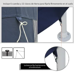 Outsunny Carpa Gazebo Tipo Cenador Hexagonal Con Mosquitera Para Jardín Y Terraza Ø1,97 M Material De Poliéster Repelente Al Agua (Azul) -Ofertas Verdi Jar Tienda 58913be834d07328358a7ca601c771327f571df6 31b6c6ee14bc4af9a12b5de157885996