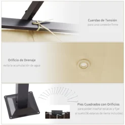 Outsunny Pérgola De Metal 3x3m Gazebo Cenador Para Jardín Patio O Terraza Con Techo Retráctil Tela Poliéster Resistente Al Agua Y UV -Ofertas Verdi Jar Tienda 58fa781653a538cfe1fb5207bd67df83d64a6c60 e268dab71e194e8eafa9bc32feca6316