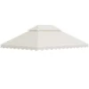 Outsunny Toldo De Repuesto Para Carpa 4x3 M Cubierta De Reemplazo Con Techo De Doble Ventilación Y 10 Orificios De Drenaje Para Patio Jardín Aire Libre Crema