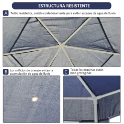 Outsunny Carpa Gazebo Tipo Cenador Hexagonal Con Mosquitera Para Jardín Y Terraza Ø1,97 M Material De Poliéster Repelente Al Agua (Azul) -Ofertas Verdi Jar Tienda 5c8fdacbd55d1a34ba76dff882ab36c08b42c741 aff00023668548ab9ab270cfe58f5f9b
