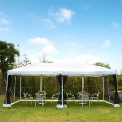 Outsunny Carpa 6x3m Plegable Gazebo Para Jardín Cenador Con 6 Cortinas Mosquitera Y Cremallera Bolsa Transporte Montaje Fácil Acero Tela Oxford Blanco -Ofertas Verdi Jar Tienda 5d236e43a8f62ceeaa3b297812c67e0145568b8b 5c7f5267bc73400fa1d6ebe576ee3eb9