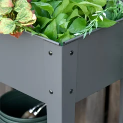 Outsunny Huerto Urbano Jardinera Elevada De Metal Cama De Jardín Con Ruedas Asa Lateral Y Estante Inferior Para Cultivo Plantas Hortalizas Flores 104x39x80 Cm Gris -Ofertas Verdi Jar Tienda 5e422e4c49ff6c9a7719c69d7af39f7207a16a15 c38cf1d3c5564cf88c8e900b2f783efb