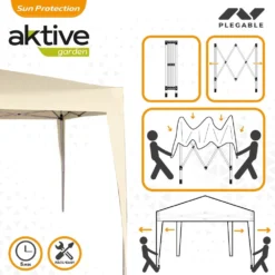 Cenador Plegable 300x300x240 Cm Poliéster Color Crema Aktive Garden -Ofertas Verdi Jar Tienda 5fca36334d4f726eba39df1bd3cc92acd7154a60 faf6b889f9394f63a9cb5a7a5527733d