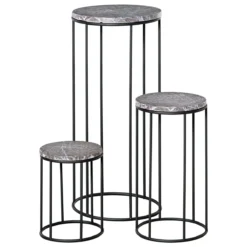 Outsunny Soportes Para Plantas De Metal 3 Piezas Apilables Estantes Porta Macetas Decorativos Con Efecto De Mármol Para Interiores Y Exteriores Ø30,5x70,5 Cm Gris Y Negro -Ofertas Verdi Jar Tienda 6079e3192590db3b5317fad799aa4185081dda9e 12440af41d884135979f42c7f8310db2