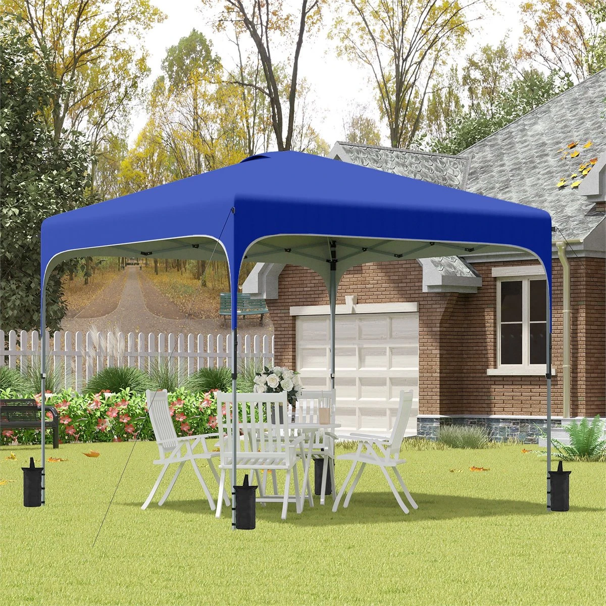Outsunny Cenador Plegable 2,5x2,5x2,68 M Carpa De Jardín Protección UV 50+ Ajustable En Altura Con 4 Bolsas De Arena Y Bolsa De Transporte Para Camping Fiestas Patio Azul 2 Outsunny Cenador Plegable 2,5x2,5x2,68 M Carpa De Jardín Protección UV 50+ Ajustable En Altura Con 4 Bolsas De Arena Y Bolsa De Transporte Para Camping Fiestas Patio Azul - Imagen 2