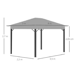 Outsunny Cenador De Jardín 4x3 M Pabellón Con Techo De Ventilación 4 Cortinas Laterales Con Puerta Y 8 Orificio De Drenaje Gazebo De Aluminio Para Exterior Patio Fiestas Gris -Ofertas Verdi Jar Tienda 6226d6d93c5e7581381d65c3e05fafcaf6abde7e 7afeed9c602c4fdf9ab3f9f6c4fb54f2
