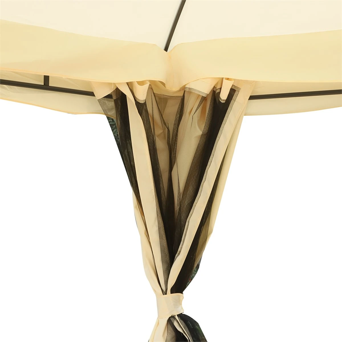 Outsunny Cenador Con Techo Gazebo Pabellón Exterior 3x3.65x2.82m Carpa Glorietas De Jardín Marco De Hierro Con Pared Lateral Y Mosquitero Color Crema 5 Outsunny Cenador Con Techo Gazebo Pabellón Exterior 3x3.65x2.82m Carpa Glorietas De Jardín Marco De Hierro Con Pared Lateral Y Mosquitero Color Crema - Imagen 5