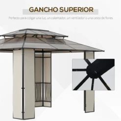 Outsunny Cenador De Jardín 3,6x3 M Pabellón Para Exterior Con Techo De Policarbonato Y Estructura De Acero Aluminio Protección Solar Para Fiestas Eventos Marrón -Ofertas Verdi Jar Tienda 62e551a333061606fa1ffad1a1a48a28a34fef6e 3be3daf4fd7d49cead5b5c2ffb796629