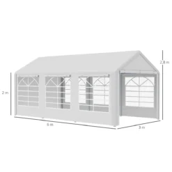 Outsunny Carpa Para Fiestas 6x3 M Cenador Pabellón De Jardín Con 4 Paneles Laterales 2 Puertas Enrollables Y 6 Ventanas Protección UV Para Exterior Eventos Bodas Blanco -Ofertas Verdi Jar Tienda 6477b09526b840bd48c0204bbf8b81fb89e2e46e f7bdaa4eeb0e4137b83df3bc8c501ecf