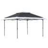 Outsunny Carpa De Fiesta Plegable 3,6x3,6 M Altura Ajustable En 3 Posiciones Con Doble Techo Y Bolsa De Transporte Con Ruedas De Acero Para Jardín Exterior Gris Y Blanco