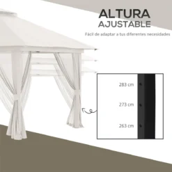 Outsunny Carpa Plegable Pop-up 3,92x3,92x2,83 M Cenador De Jardín Con Altura Ajustable Protección UV50+ Doble Techo Mosquiteras Y Bolsa De Ruedas Para Fiestas Camping Crema -Ofertas Verdi Jar Tienda 686f6e7ca472ed7f4a58fdb58a425046a1517d91 a2327e555ef34603b733a3369254075f