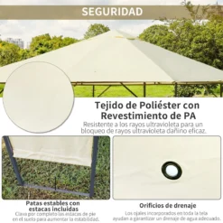 Outsunny Carpa 3x3x2.6m Cenador Jardin Marco De Acero Y 4 Paraviento Lateral Color Crema -Ofertas Verdi Jar Tienda 6bc8460de72efb0f8daa0e747a868fb8dab1f0f5 8db14f48a7b74ed589e91983f562745d