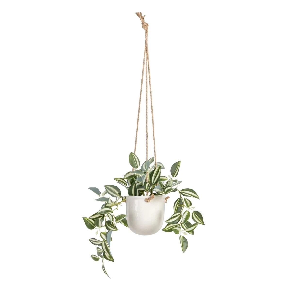 Planta Decorativa 24 X 35 X 25 Cm Blanco Verde PVC 1 Planta Decorativa 24 X 35 X 25 Cm Blanco Verde PVC
