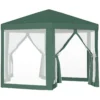 Outsunny Carpa Gazebo Tipo Cenador Hexagonal Con Mosquitera Para Jardín Y Terraza Ø1,97 M Material De Poliéster Repelente Al Agua (Verde)