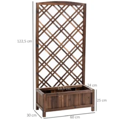 Outsunny Jardinera Con Enrejado Jardinera Con Celosía De Madera Macetero Con Soporte Para Trepadora Cultivos Plantas En Terraza Jardín Balcón 60x30x122,5 Cm Marrón -Ofertas Verdi Jar Tienda 6cdb17ffdb9474e15cfc2ff0eef09af69fe354ed 4d203e5f904645bb9e62b5ac251fb5b7