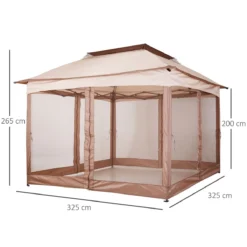Outsunny Carpa Plegable 3.25x3.25m Gazebo Pabellón Cenador Jardín Doble Techo Mosquitera Bolsa Transporte Marco Acero Tela Poliéster Resistente De Agua -Ofertas Verdi Jar Tienda 6ce1841fe04863ca598f3a31fd949c6fe64c324d e46841de2b5044c9933647ef1b93e74b