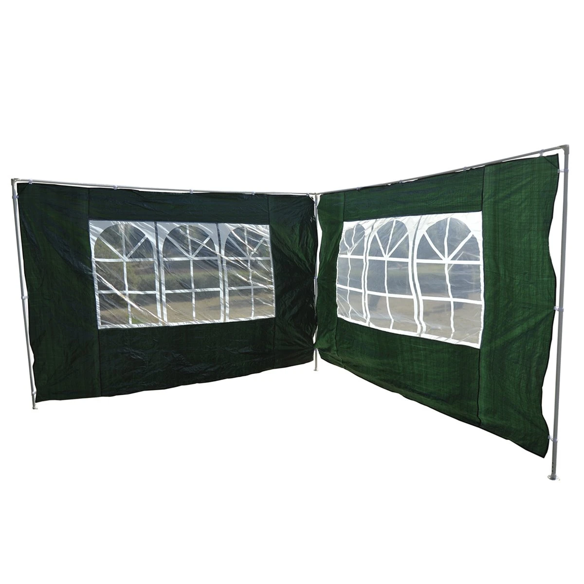 Outsunny 2 Paredes Parte Laterales Para Carpa 3x3m 3x6m Lado Parasol De Gazebo Tela Oxford Impermeable Con Ventanas Medidas 293x193cm Verde Oscuro 3 Outsunny 2 Paredes Parte Laterales Para Carpa 3x3m 3x6m Lado Parasol De Gazebo Tela Oxford Impermeable Con Ventanas Medidas 293x193cm Verde Oscuro - Imagen 3