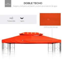 Outsunny Techo De Repuesto 4x3 M Para Cenador De Jardín 2 Niveles Transpirable Con 10 Orificios De Drenaje Cubierta De Repuesto De Gazebo Pabellón Exterior Rojo -Ofertas Verdi Jar Tienda 6dbe8fbb2c8adce6e891e06738de5e6de4591bf3 9a2df5812a6746128d47d0c6b7504b52