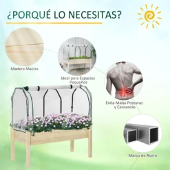 Outsunny Huerto Urbano Elevado De Madera 121x55x117 Cm Con Cubierta De Protección Mesa De Jardinera Para Cultivo Flores Vegetales En Jardín Terraza Color Natural -Ofertas Verdi Jar Tienda 6f741bd0e89655386b62a8d2bbd15334def7cf10 3813ba85e44942d7b9a65181ebad5a08
