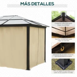 Outsunny Cenador Para Jardín 3x3.6 M Alumnio Pabellón Para Exterior Con Techo De Policarbonato Anti-UV Y 4 Mosquiteras Laterales Con Cremalleras Para Fiestas Eventos Beige 17 Outsunny Cenador Para Jardín 3x3.6 M Alumnio Pabellón Para Exterior Con Techo De Policarbonato Anti-UV Y 4 Mosquiteras Laterales Con Cremalleras Para Fiestas Eventos Beige -Ofertas Verdi Jar Tienda 70d13b102a633260dea984d6aa2c264822abcef7 d221611599124139909ae4896a394baf
