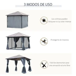 Outsunny Cenador De Jardín 3x3 M Pabellón De Exterior Con Techo De Policarbonato 4 Cortinas Laterales Y 4 Mosquiteras Con Cremalleras Marco De Metal Para Fiestas Eventos Multicolor 17 Outsunny Cenador De Jardín 3x3 M Pabellón De Exterior Con Techo De Policarbonato 4 Cortinas Laterales Y 4 Mosquiteras Con Cremalleras Marco De Metal Para Fiestas Eventos Multicolor -Ofertas Verdi Jar Tienda 716c366475005ac8cd92be1032eaf742208dc7ff b05c7ec1c3dc47fc8282e16757c962b3