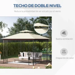 Outsunny Cenador De Jardín 3x3 M Pabellón Para Exterior Con Doble Techo De Ventilación Y Marco De Acero Protección Solar Para Fiestas Eventos Patio Al Aire Libre Beige 12 Outsunny Cenador De Jardín 3x3 M Pabellón Para Exterior Con Doble Techo De Ventilación Y Marco De Acero Protección Solar Para Fiestas Eventos Patio Al Aire Libre Beige -Ofertas Verdi Jar Tienda 7214365950f4cc7d7944c351b15829aa8f5ada1e 6c6eb77eb01d4a2c8e53f794ccf9d581