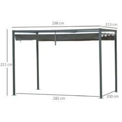 Outsunny Pérgola 3x2 M Cenador De Jardín Con Techo Retráctil De Poliéster Con Recubrimiento Resistente Para Celebraciones Fiestas Bodas Gris -Ofertas Verdi Jar Tienda 725e0811a9a014e402d235c65676e0161a5b477c 284161fcf0e4408385fc157f0571ef90