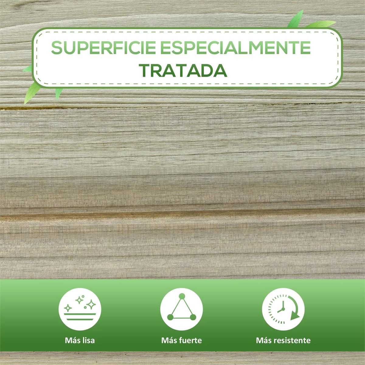 Outsunny Huerto Urbano De Madera Con Estante 91x51x76 Cm Mesa De Cultivo Rectangular Con Orificios De Drenaje Para Cultivos Plantas Jardín Terraza Exterior Color Natural 7 Outsunny Huerto Urbano De Madera Con Estante 91x51x76 Cm Mesa De Cultivo Rectangular Con Orificios De Drenaje Para Cultivos Plantas Jardín Terraza Exterior Color Natural - Imagen 7