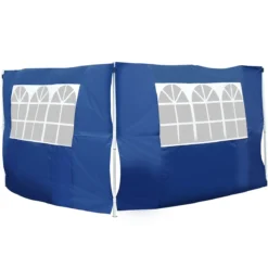 Outsunny 2 Paredes Parte Laterales Para Carpa 3x2 Lado Parasol De Gazebo Tela Oxford Con 2 Ventanas Medidas Apto Para 3x3 3x6 Azul
