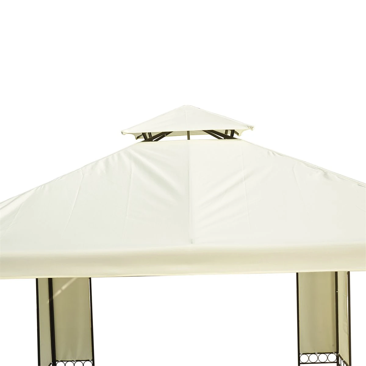 Outsunny Carpa 3x3m Con Techo Ventilador Postes De Acero Estable Para Exteriores Patio Jardín Pabellón Cenador Estructura Metálica Color Crema 4 Outsunny Carpa 3x3m Con Techo Ventilador Postes De Acero Estable Para Exteriores Patio Jardín Pabellón Cenador Estructura Metálica Color Crema - Imagen 4
