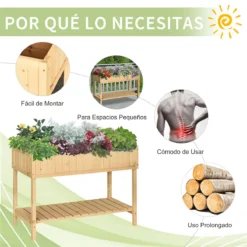 Outsunny Huerto Urbano De Madera 120x60x81 Cm Jardinera Elevada Para Cultivo De Plantas Flores Con Estante Inferior Para Jardín Terraza Exterior Natural -Ofertas Verdi Jar Tienda 7cdc6ae8d7a7414253846fcd028433a2ba73ba06 cbf4041ff6aa4718b8c9e1a9218142f5