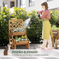 Outsunny Arriate De Jardín Con Enrejado Tipo Barril Con 2 Macetas Macetero Con Soporte Para Trepadora Cultivos Plantas Flores Para Patio Terraza Balcón 45x45x80 Cm Natural -Ofertas Verdi Jar Tienda 81ec49810117144588be35cd8a58301bde44b413 5a717b9f655348d88a40f94326d9ecc9