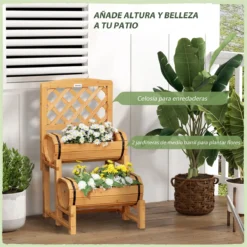 Outsunny Arriate De Jardín Con Enrejado Tipo Barril Con 2 Macetas Macetero Con Soporte Para Trepadora Cultivos Plantas Flores Para Patio Terraza Balcón 45x45x80 Cm Natural -Ofertas Verdi Jar Tienda 820d60ebe9218317a1946bea873abb618a55ae44 84bb54c596524fccbf2c150827a02de3