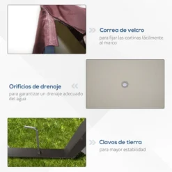 Outsunny Cenador De Jardín 3x3 M Pabellón Para Exterior Con Doble Techo De Ventilación Y Marco De Acero Protección Solar Para Fiestas Eventos Patio Al Aire Libre Beige 14 Outsunny Cenador De Jardín 3x3 M Pabellón Para Exterior Con Doble Techo De Ventilación Y Marco De Acero Protección Solar Para Fiestas Eventos Patio Al Aire Libre Beige -Ofertas Verdi Jar Tienda 833237dba230d3ff392ab3ac8602ac8abe6f6aa5 283f61369947443e8ae2ea750dd8c9b7