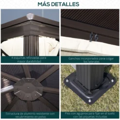 Outsunny Cenador Para Jardín 3x3 M Alumnio Pabellón Para Exterior Con Techo De Policarbonato Anti-UV Y 4 Mosquiteras Laterales Con Cremalleras Para Fiestas Eventos Beige 15 Outsunny Cenador Para Jardín 3x3 M Alumnio Pabellón Para Exterior Con Techo De Policarbonato Anti-UV Y 4 Mosquiteras Laterales Con Cremalleras Para Fiestas Eventos Beige -Ofertas Verdi Jar Tienda 85031d105f69bba7d09c7741f0ffffb060841f42 2d9995ebe1d34f41be07ed1aec41c9c9