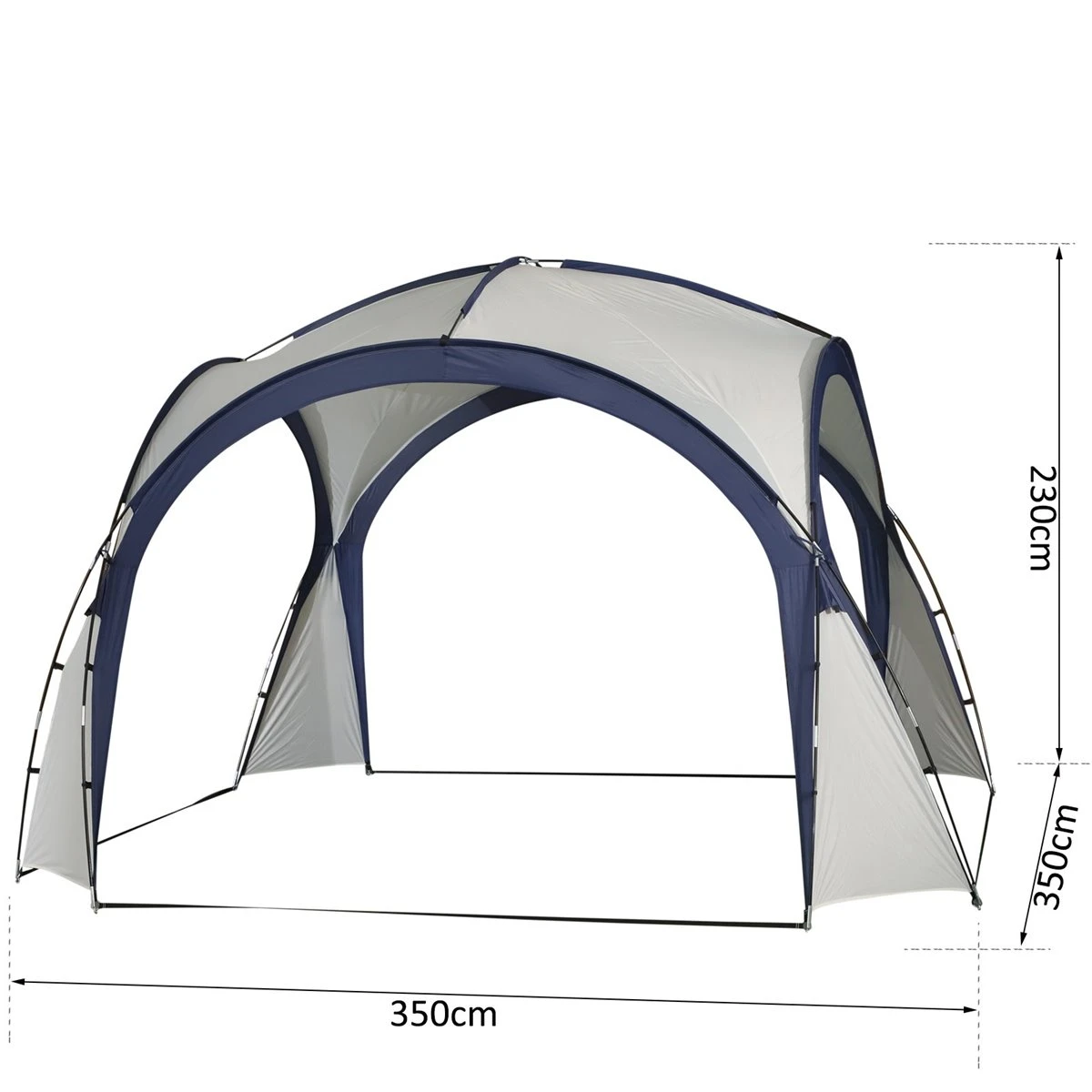 Outsunny Carpa Evento Tienda De Fiesta Gazebo 3.5x3.5m Toldo Abierto Para Eventos Camping Impermeable Protección UV 3 Outsunny Carpa Evento Tienda De Fiesta Gazebo 3.5x3.5m Toldo Abierto Para Eventos Camping Impermeable Protección UV - Imagen 3