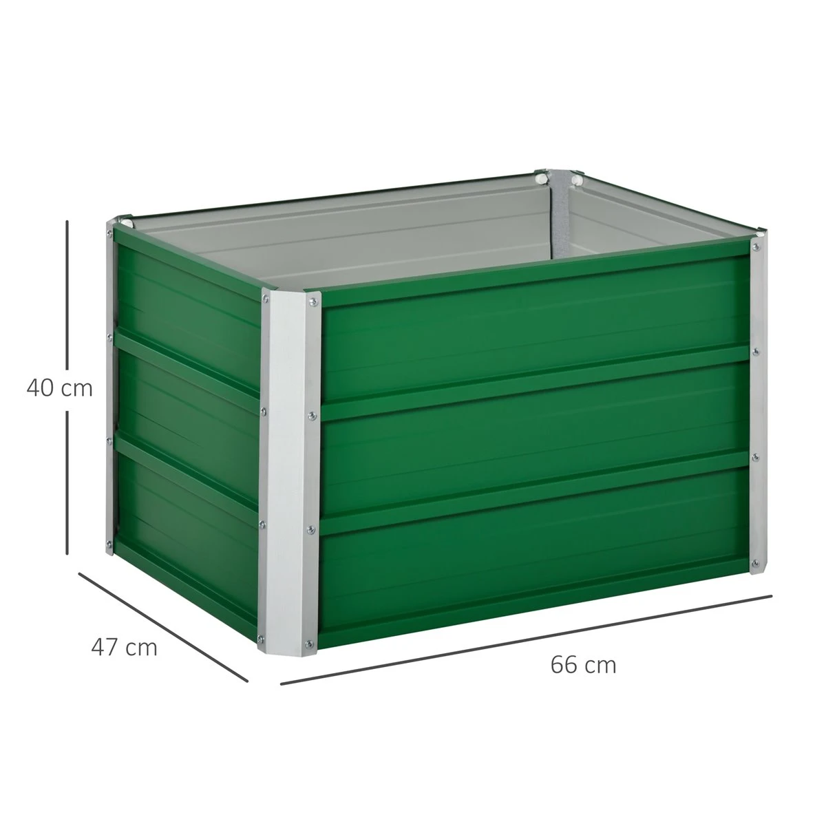 Outsunny Arriate Alto De Jardín De Acero Incluye Guantes Huerto Urbano Jardinera Macetero Rectangular Para Cultivos Plantas Flores Para Terraza Balcón 66x47x40 Cm Verde 3 Outsunny Arriate Alto De Jardín De Acero Incluye Guantes Huerto Urbano Jardinera Macetero Rectangular Para Cultivos Plantas Flores Para Terraza Balcón 66x47x40 Cm Verde - Imagen 3