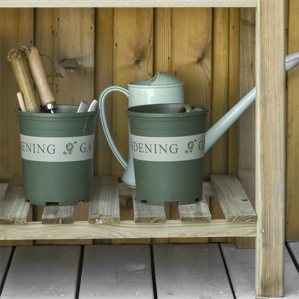 Outsunny Huerto Urbano De Madera Con Estante 91x51x76 Cm Mesa De Cultivo Rectangular Con Orificios De Drenaje Para Cultivos Plantas Jardín Terraza Exterior Color Natural 9 Outsunny Huerto Urbano De Madera Con Estante 91x51x76 Cm Mesa De Cultivo Rectangular Con Orificios De Drenaje Para Cultivos Plantas Jardín Terraza Exterior Color Natural - Imagen 9