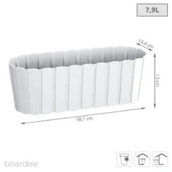 Prosperplast Jardinera Para Balcón BOARDEE BASIC 7,9L., Dimensiones (mm) 587x144x130, Color Blanco -Ofertas Verdi Jar Tienda 8b1a0452275c2535ddf569203fbe66c83c3e60f0 b55657520e4c41518a61f98619d9e976