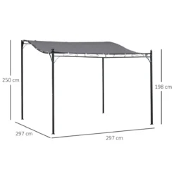 Outsunny Pérgola De Jardín 3x3 M Cenador Con Toldo Y 8 Orificios De Drenaje Para Patio Terraza Metal Y Poliéster 180 G/m² Resistente Gris -Ofertas Verdi Jar Tienda 8d3247c1c74f72eddf8122ae1b58f7c25ca997a7 bc6b62c8794549fd94d5edf731c3f227