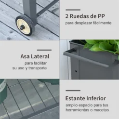 Outsunny Huerto Urbano Jardinera Elevada De Metal Cama De Jardín Con Ruedas Asa Lateral Y Estante Inferior Para Cultivo Plantas Hortalizas Flores 104x39x80 Cm Gris -Ofertas Verdi Jar Tienda 8f3cd84ebcf727c088564743fb8294d0593f9b86 ff2ca8abe6a445aba3d5b881855d0bd0