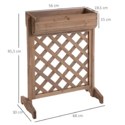 Outsunny Jardinera Con Enrejado De Madera Maciza Soporte Para Flores Plantas Trepaderas Balcón Patio Jardín Al Aire Libre 68x30x85,5 Cm Marrón -Ofertas Verdi Jar Tienda 8f80bd8883a318b4b8c2821bd3cd0240490c54ea f67db96206094d378fcda8918629576d