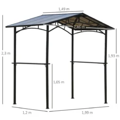 Outsunny Pérgola De Barbacoa 246x149x230 Cm De Aluminio Gazebo Cenador Con 2 Estantes Para Jardín Patio Terraza Fiestas Protección Solar Negro -Ofertas Verdi Jar Tienda 90134e313bdc9a188129f5f988d41c0769386973 66e05d4047a24c1cb62d0de194e7778a