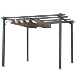 Outsunny Pérgola De Aluminio Gazebo Cenador 3x3m Para Jardín Patio O Terraza Con Techo Retráctil Tela Poliéster Resistente A Agua Y UV -Ofertas Verdi Jar Tienda 946bdbe910e57208ea74d597c1b4e22ae57705a8 2cc6ac8e5a6c48be97a3d601c129bf2e