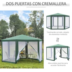 Outsunny Carpa Gazebo Tipo Cenador Hexagonal Con Mosquitera Para Jardín Y Terraza Ø1,97 M Material De Poliéster Repelente Al Agua (Verde) 11 Outsunny Carpa Gazebo Tipo Cenador Hexagonal Con Mosquitera Para Jardín Y Terraza Ø1,97 M Material De Poliéster Repelente Al Agua (Verde) -Ofertas Verdi Jar Tienda 95620b344d2fbdb2db774c475c89fb10fdfaa711 699f82b0f42c46f39cda9055cf0a9c48