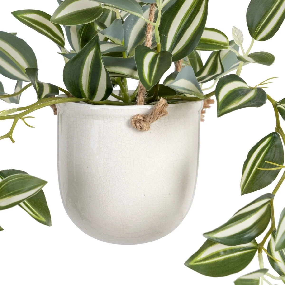 Planta Decorativa 24 X 35 X 25 Cm Blanco Verde PVC 3 Planta Decorativa 24 X 35 X 25 Cm Blanco Verde PVC - Imagen 3
