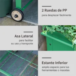 Outsunny Huerto Urbano Jardinera Elevada De Metal Cama De Jardín Con Ruedas Asa Lateral Y Estante Inferior Para Cultivo Plantas Hortalizas Flores 104x39x80 Cm Verde 11 Outsunny Huerto Urbano Jardinera Elevada De Metal Cama De Jardín Con Ruedas Asa Lateral Y Estante Inferior Para Cultivo Plantas Hortalizas Flores 104x39x80 Cm Verde -Ofertas Verdi Jar Tienda 984f56106596a4aebf72d7907a5dfd43105e45b9 dab7e4143d2e468091b7071a10577829