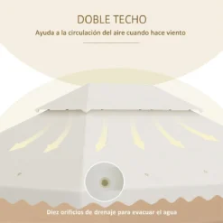 Outsunny Toldo De Repuesto Para Carpa 4x3 M Cubierta De Reemplazo Con Techo De Doble Ventilación Y 10 Orificios De Drenaje Para Patio Jardín Aire Libre Crema -Ofertas Verdi Jar Tienda 9a80e5d0988407cdaaeb64b7d430d36860ef71be f9f9b21628f84dcc88b5fc0a0247fd74