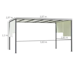 Outsunny Pérgola De Jardín 3x4 M Con Techo Retráctil Cenador Con Luces LED Energía Solar Marco De Acero Carpa Para Patio Terraza Balcón Crema -Ofertas Verdi Jar Tienda 9aff0234cb88afc58cbc136b7abf1bc8400c0554 9235dab97f9943669019ec732c5b658e
