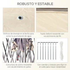 Outsunny Carpa Plegable Exterior 3,3x3,3x2,88 M Altura Ajustable Cenador De Jardín Con Doble Techo 4 Mosquiteras Extraíbles Y Bolsa De Transporte Para Camping Fiestas Beige -Ofertas Verdi Jar Tienda 9b73fd91b17678d2721a97651c7391207c9bc159 9f61c05b219b44788a779605db7eec56